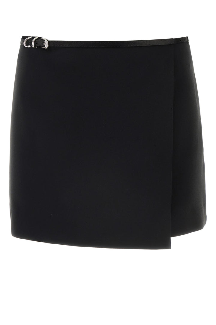 Black duchesse mini skirt