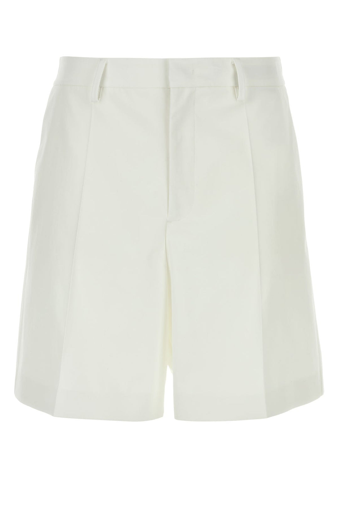 White wool blend bermuda shorts