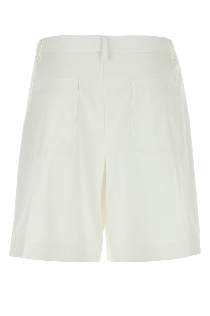 White wool blend bermuda shorts