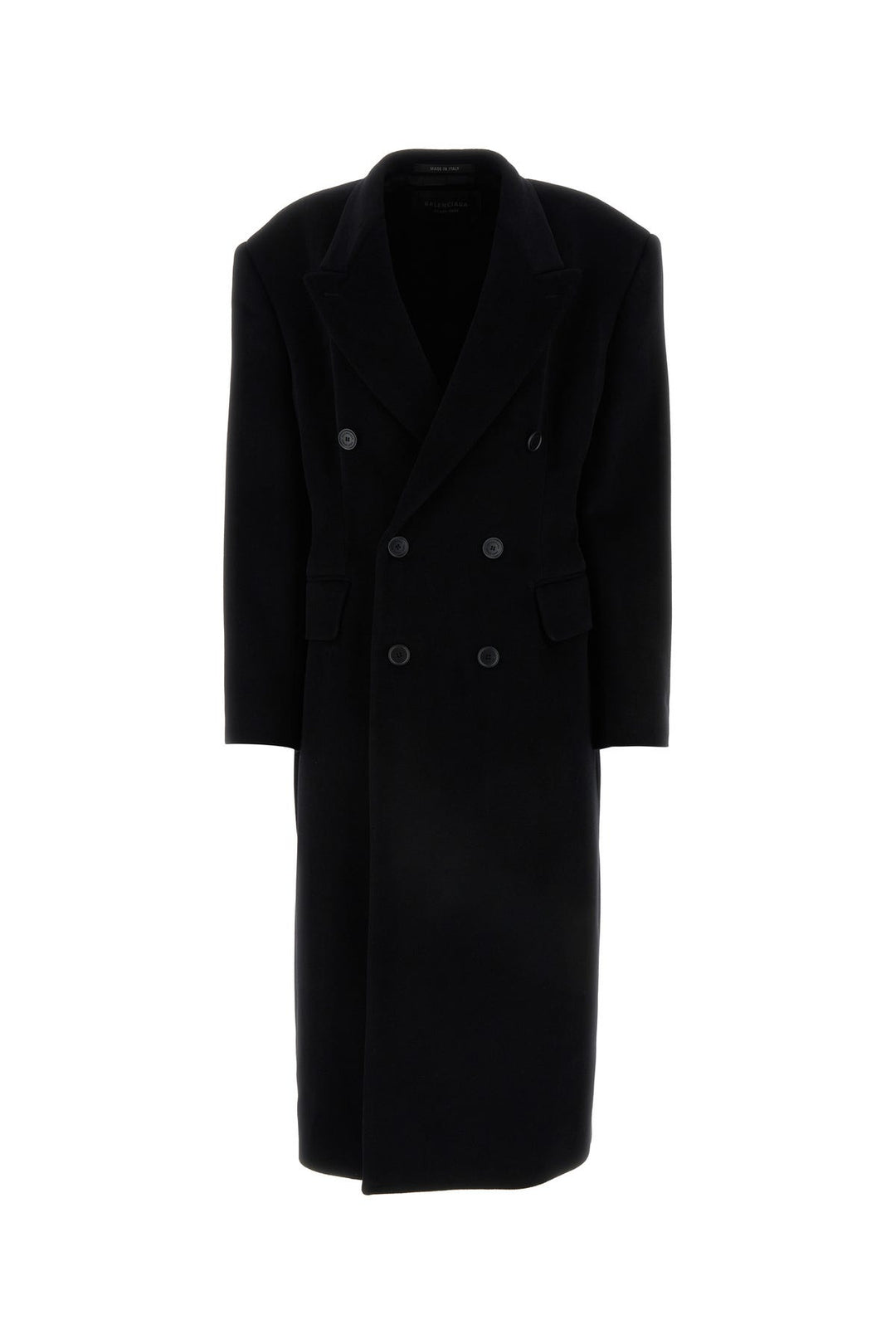 Black cashmere blend oversize Cinched coat