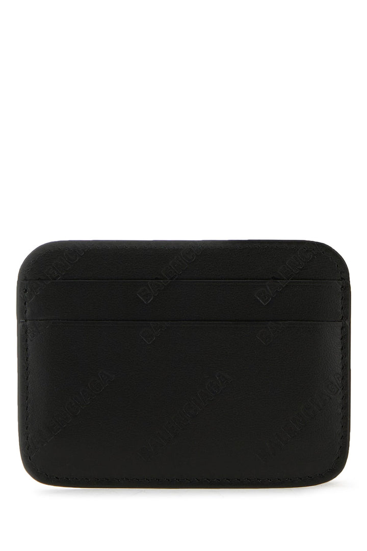 Black leather card holder