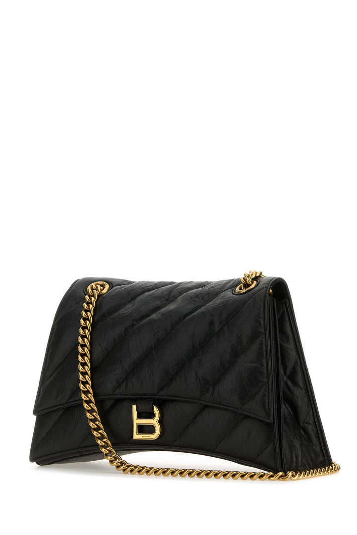 Black leather Crush M shoulder bag