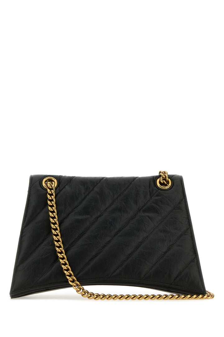 Black leather Crush M shoulder bag