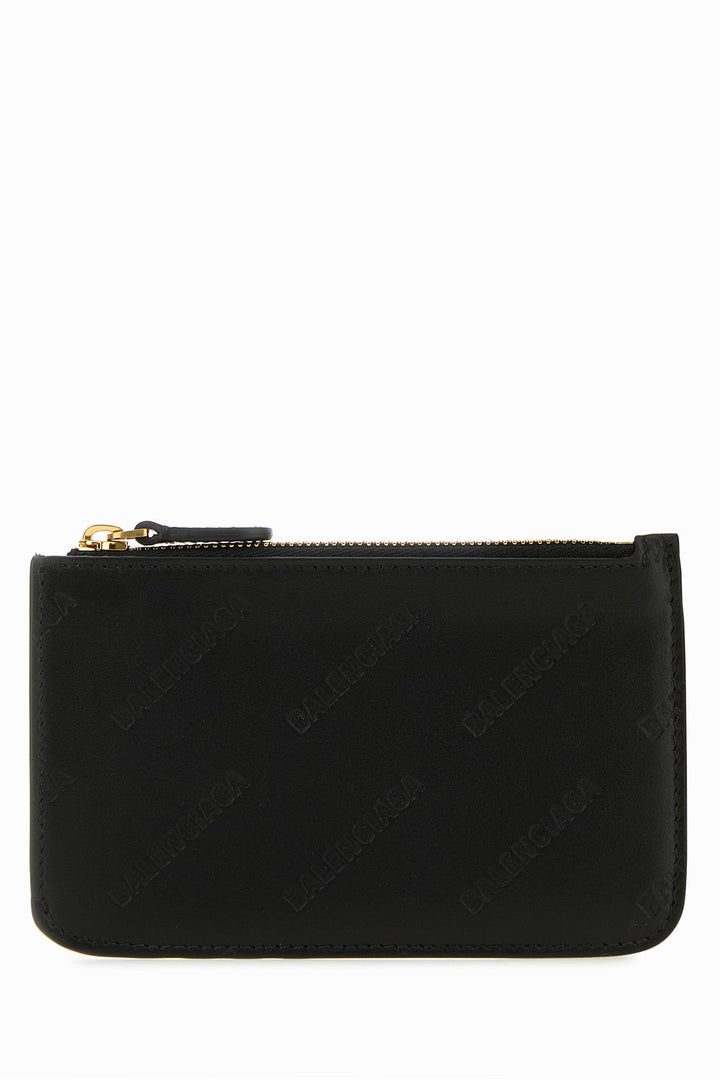 Black leather card holder