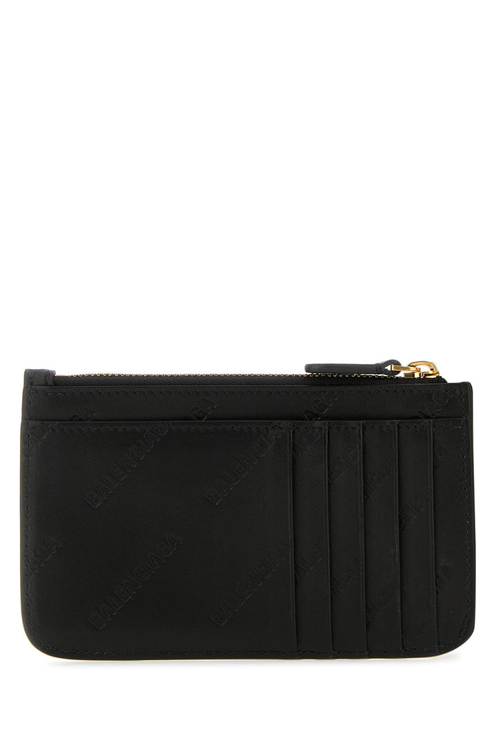 Black leather card holder