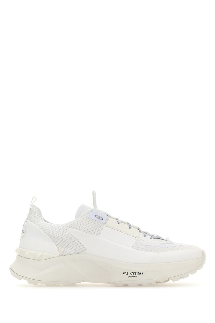 White fabric and mesh True Act sneakers