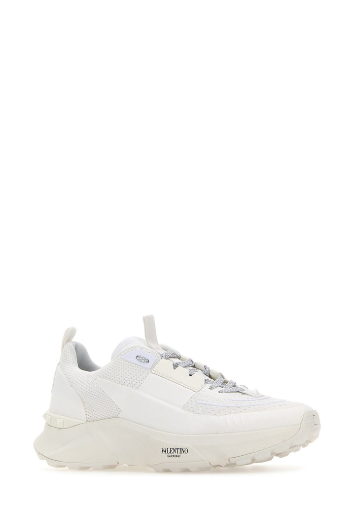 White fabric and mesh True Act sneakers