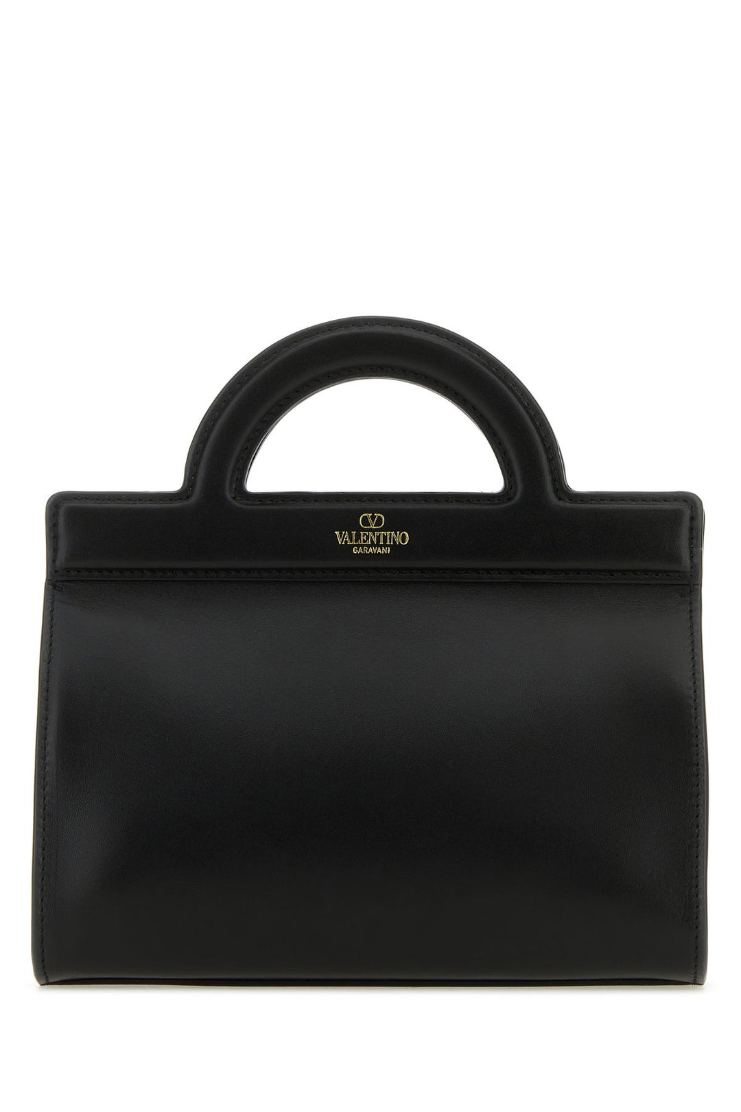 Black leather handbag