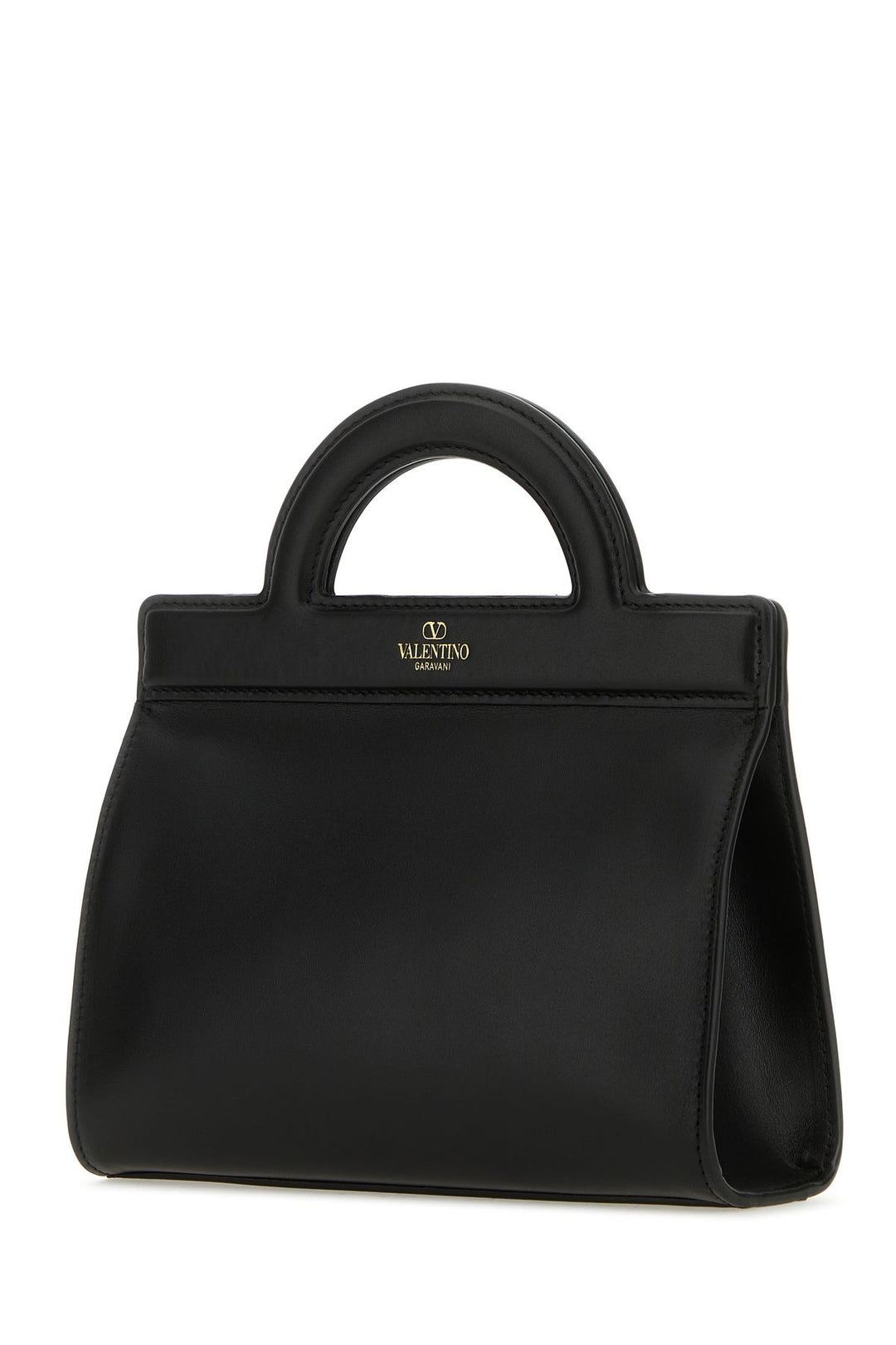 Black leather handbag