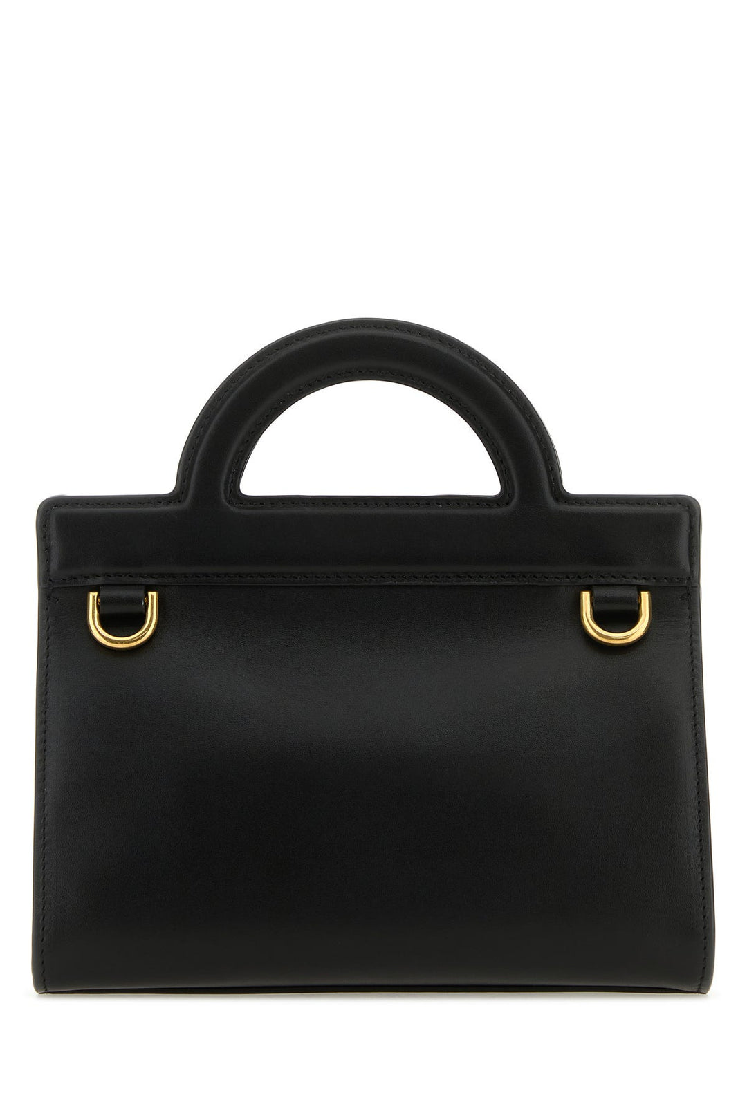 Black leather handbag