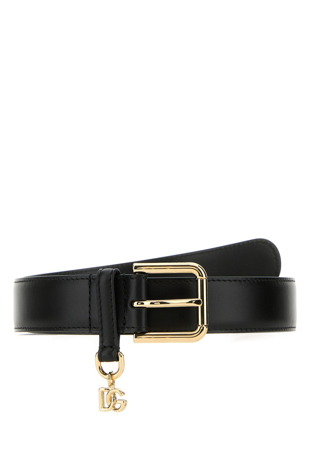 Black leather belt