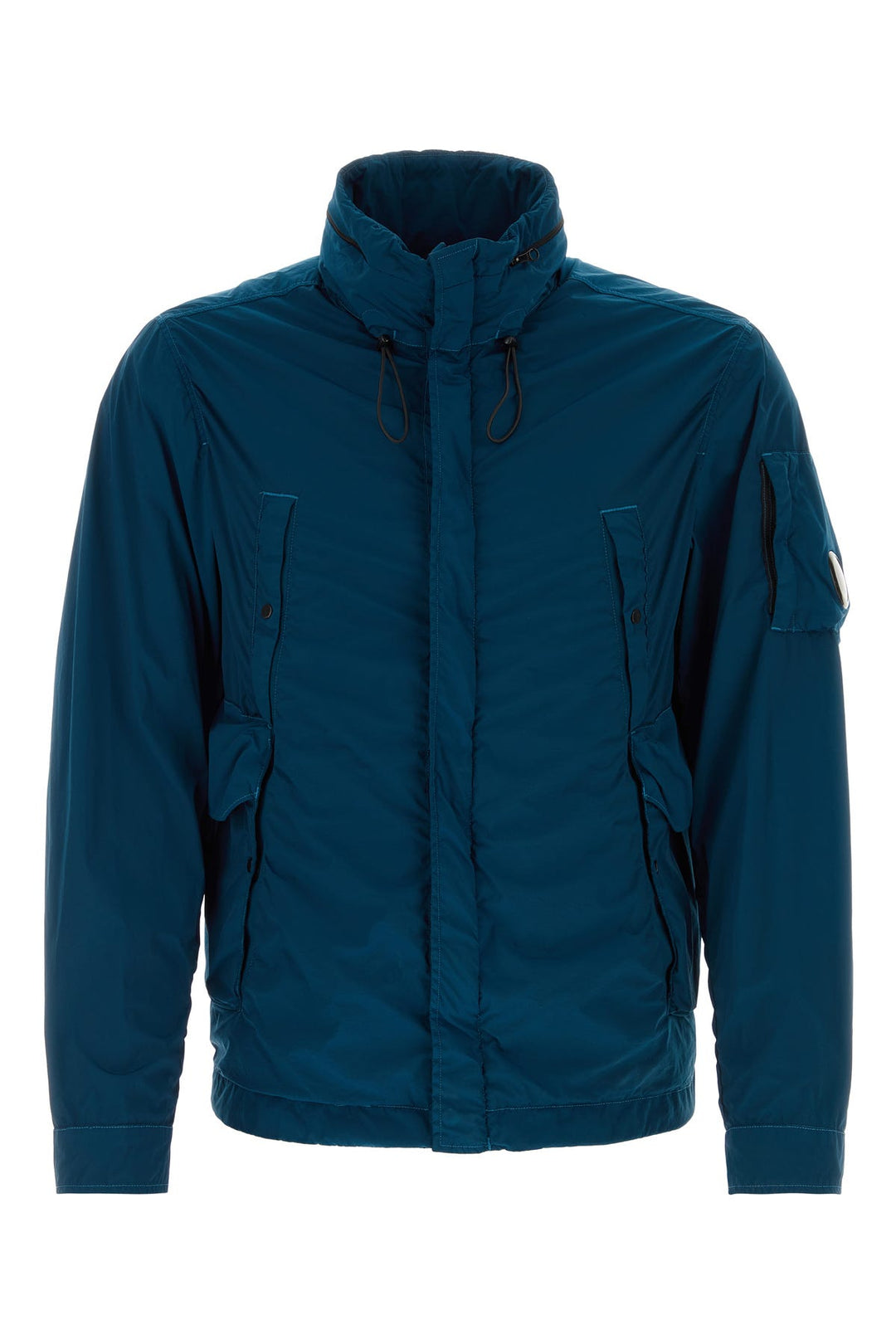 Blue stretch nylon jacket