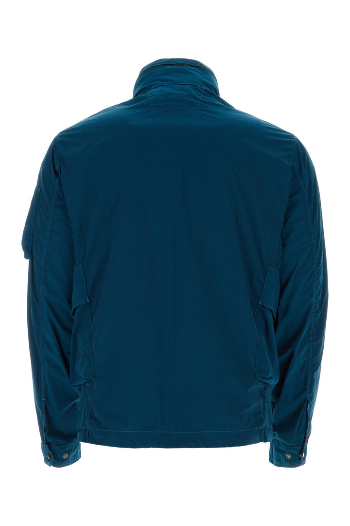 Blue stretch nylon jacket