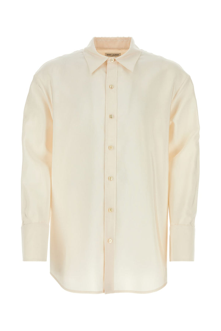 Ivory faille oversize shirt