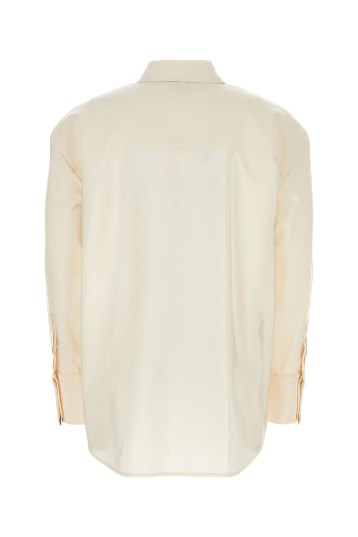 Ivory faille oversize shirt