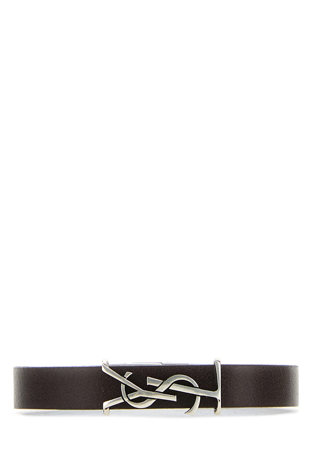 Dark brown leather Cassandre bracelet