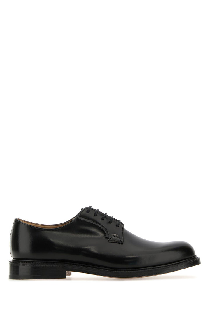 Black leather Shannon lace-up shoes