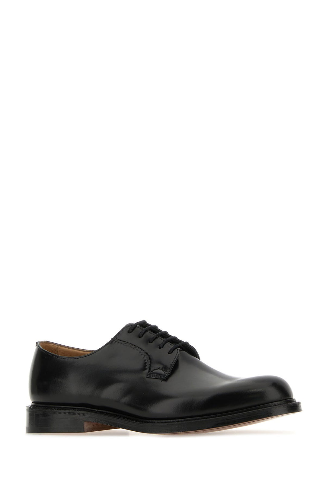 Black leather Shannon lace-up shoes