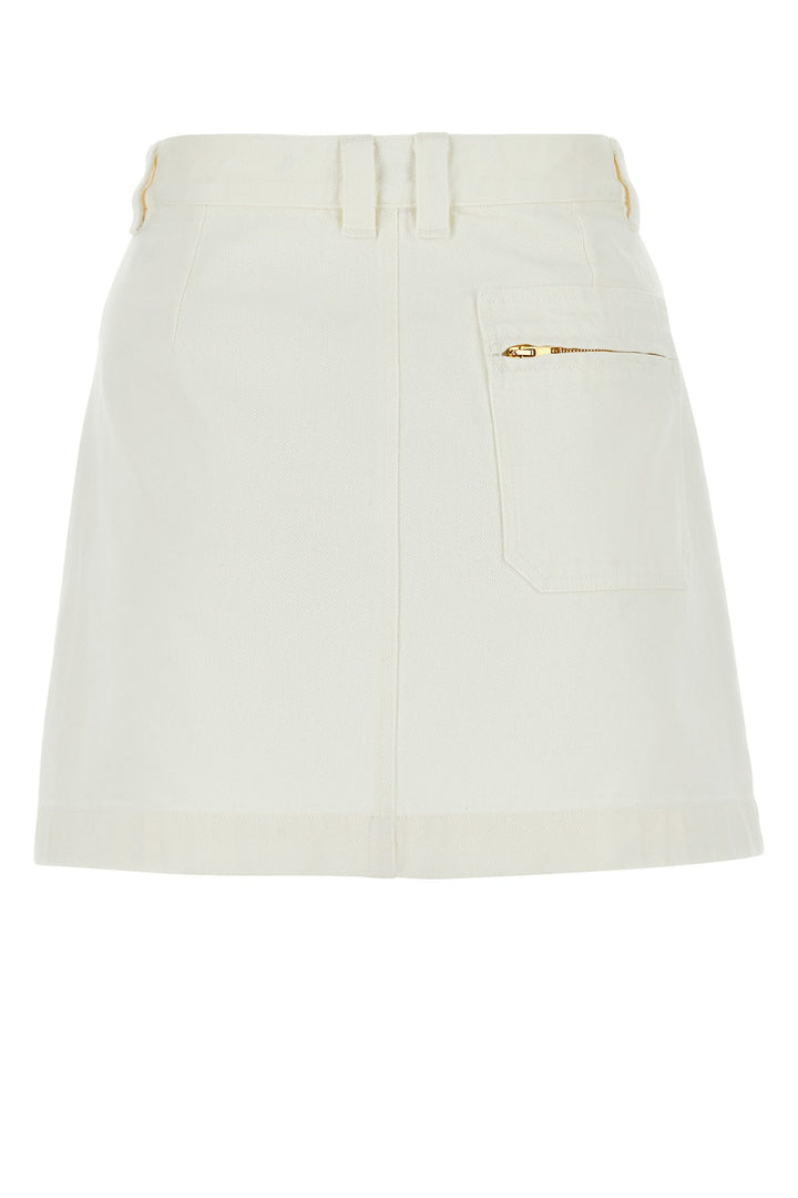 White denim Sarah mini skirt