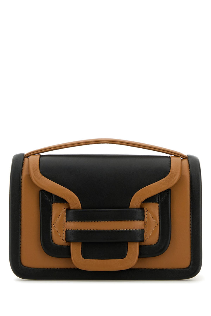 Two-tone leather Alpha handbag