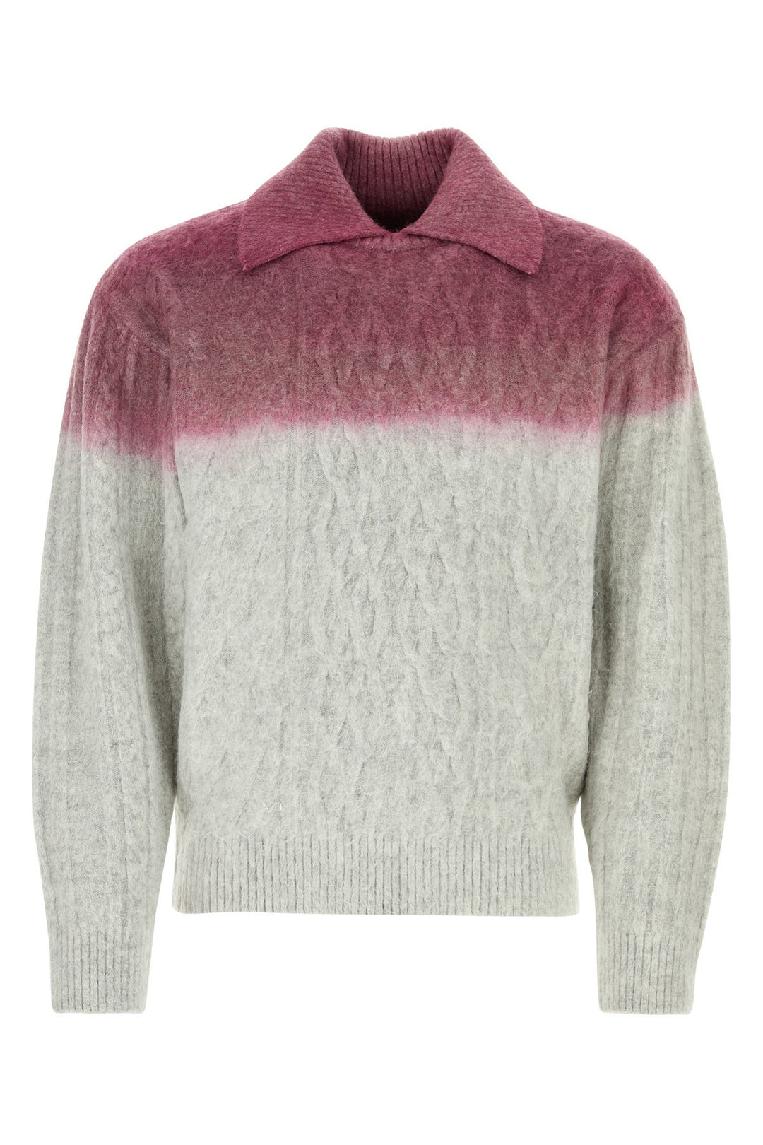 Two-tone stretch acrylic blend sweater