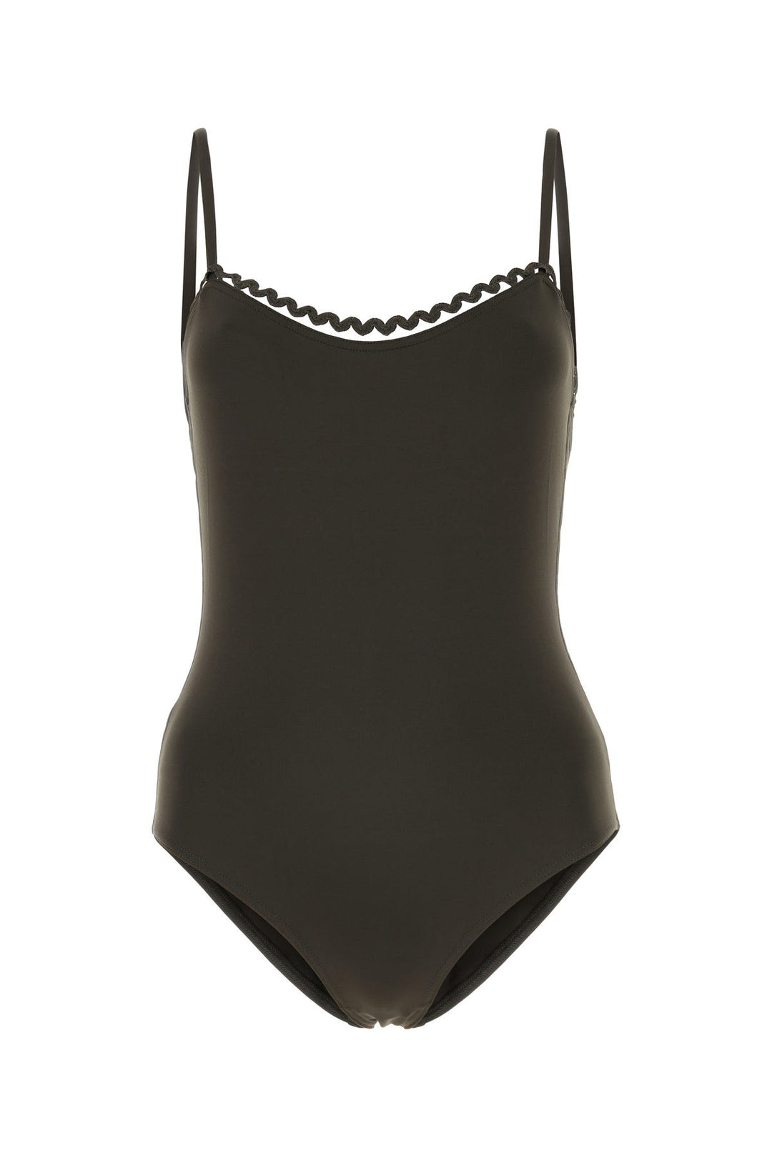 Dark brown stretch nylon swimsuit