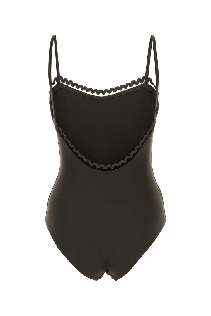 Dark brown stretch nylon swimsuit