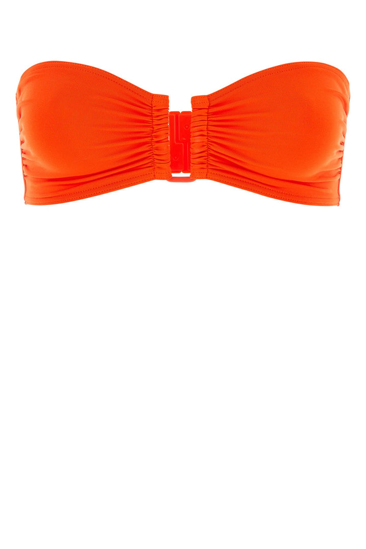 Orange stretch nylon bikini top