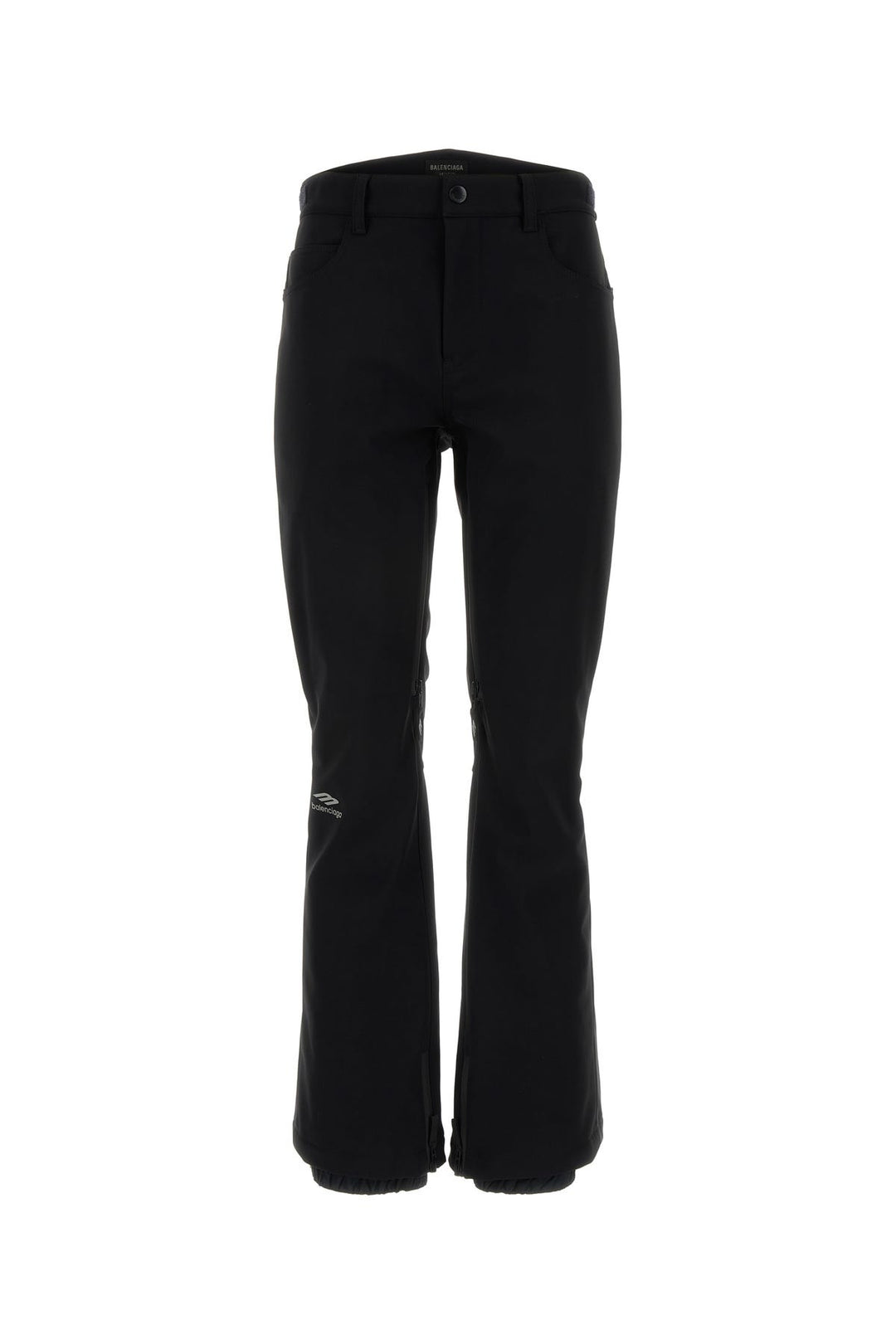 Black stretch nylon ski pant