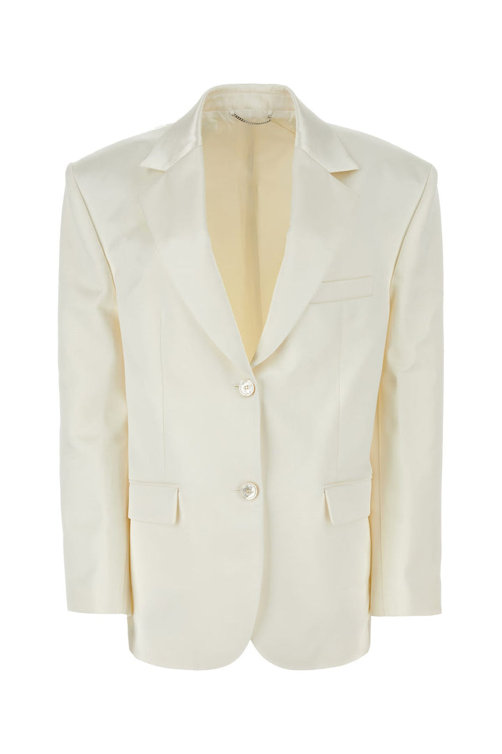 Ivory cotton blend blazer