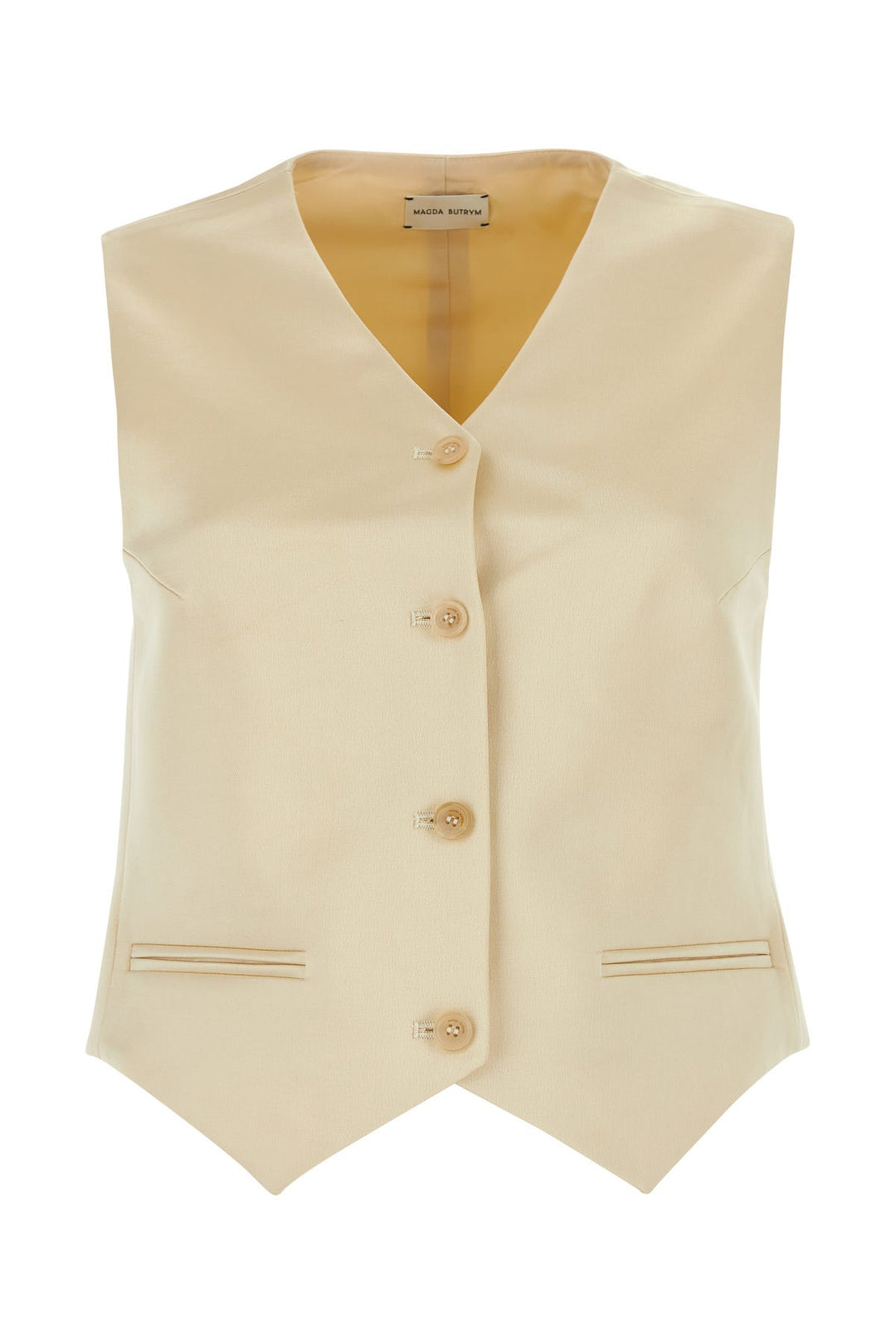 Cream cotton blend vest