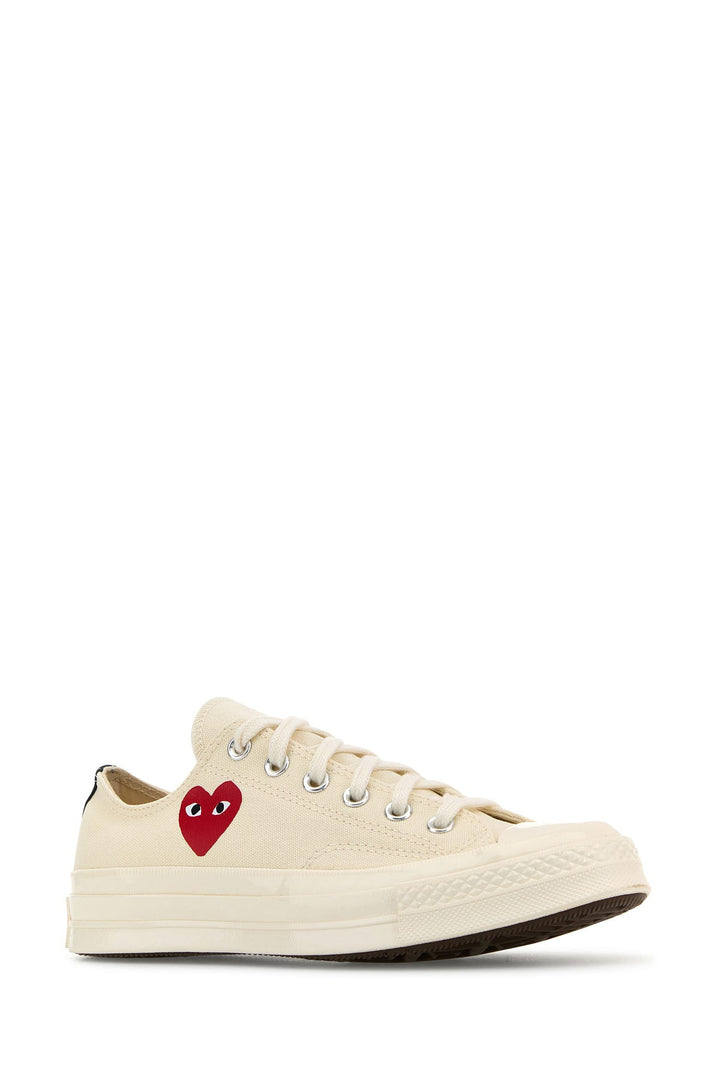 Ivory canvas Comme Des GarÃ§ons X Converse sneakers