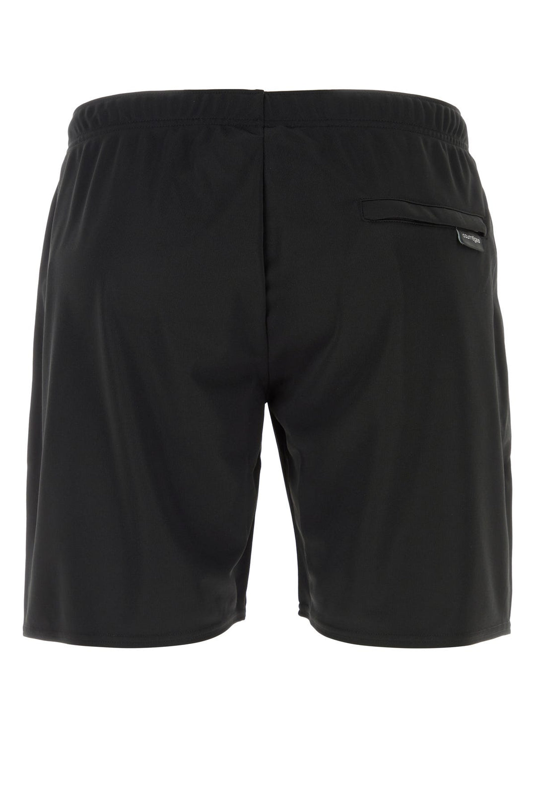 Black polyester bermuda shorts