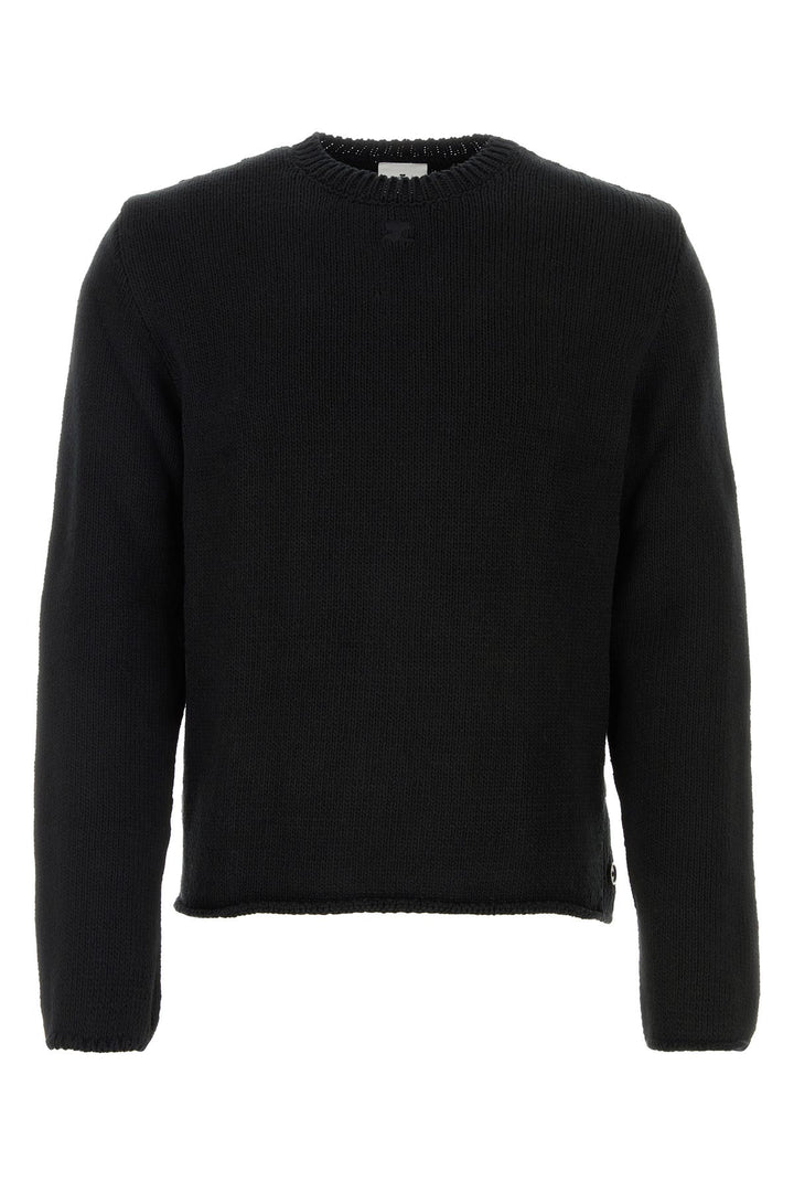 Black cotton blend sweater