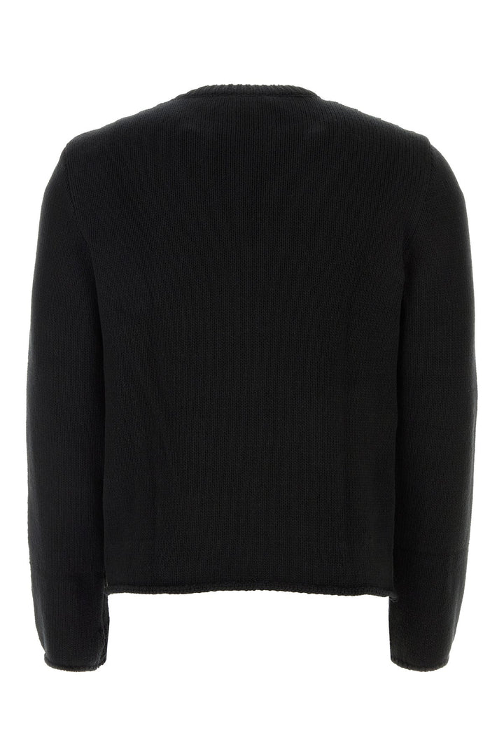 Black cotton blend sweater