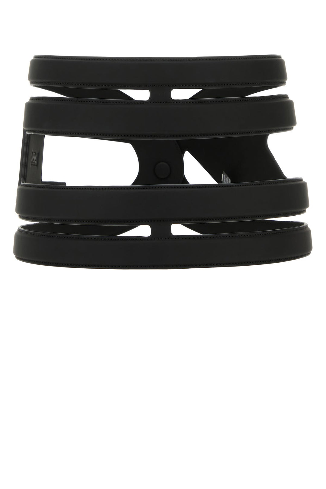 Black synthetic leather B-Cage-D maxi belt