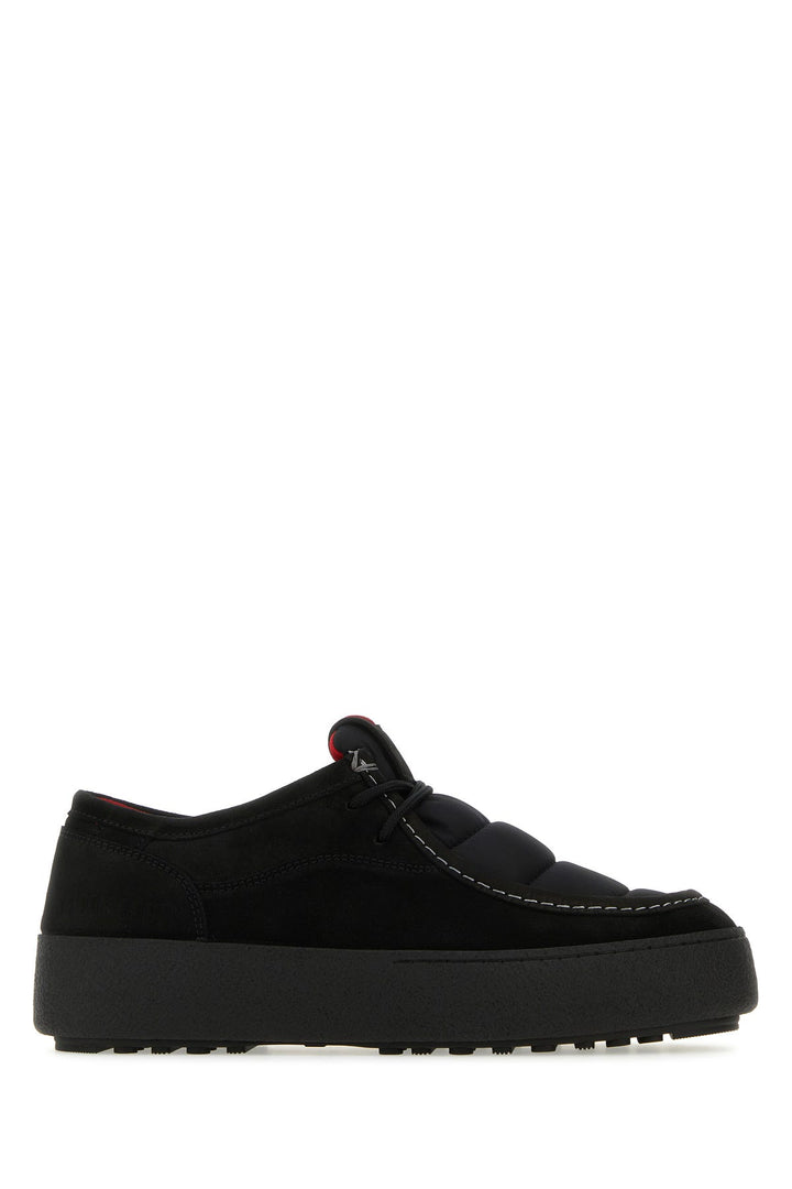 Black suede and nylon MTrack Low ankle boots