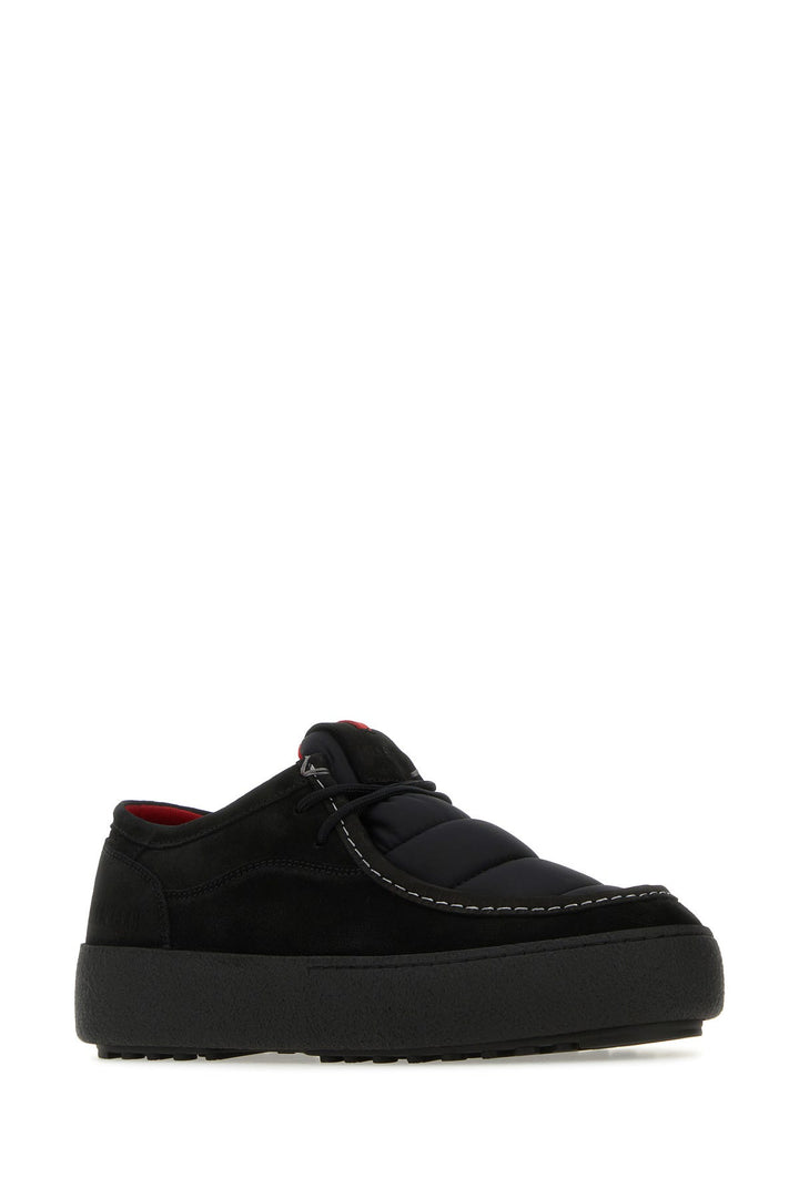 Black suede and nylon MTrack Low ankle boots