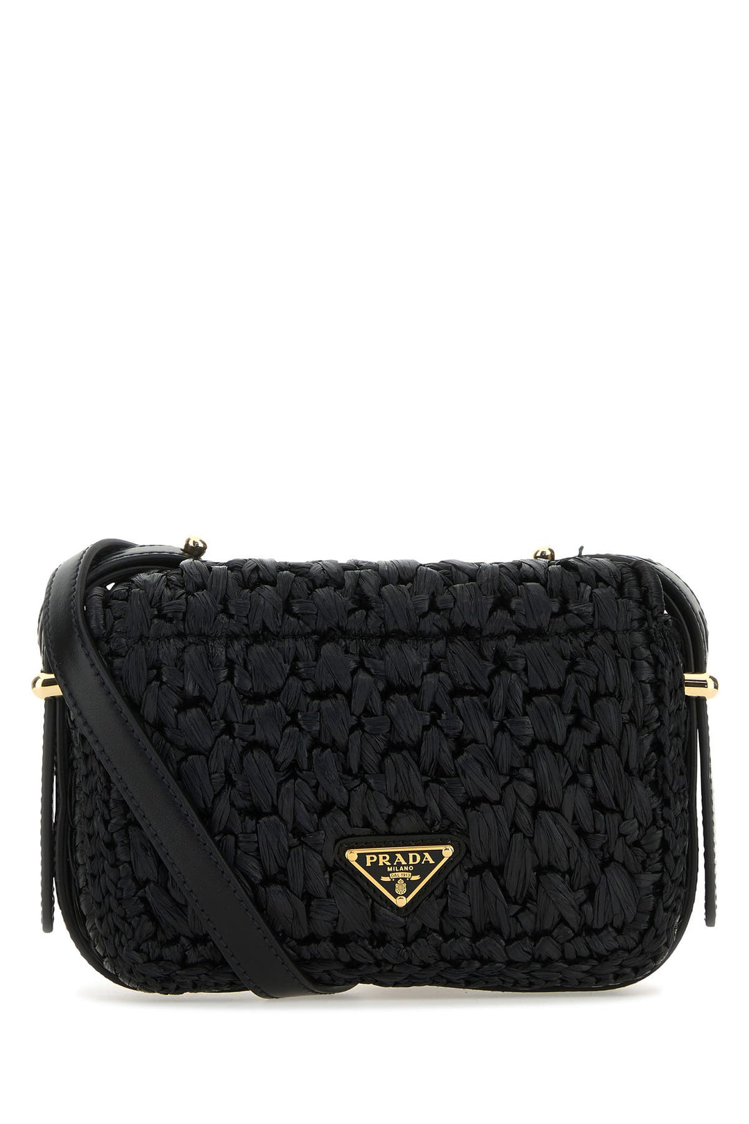 Black raffia crossbody bag