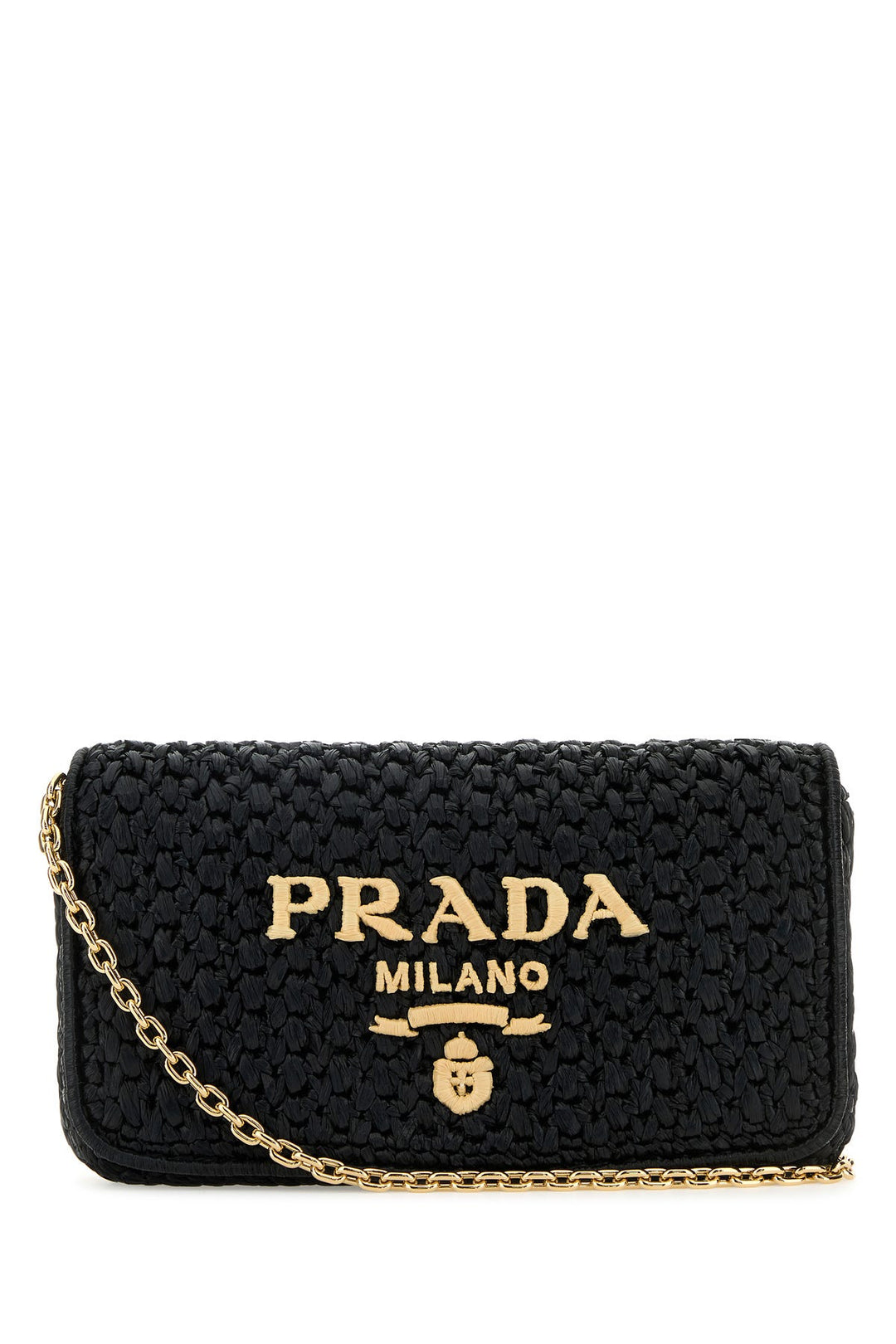 Black raffia crossbody bag