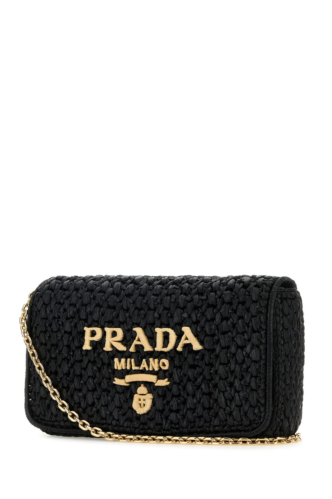 Black raffia crossbody bag