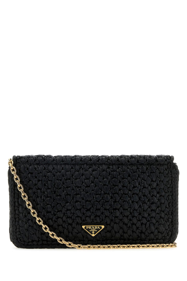 Black raffia crossbody bag