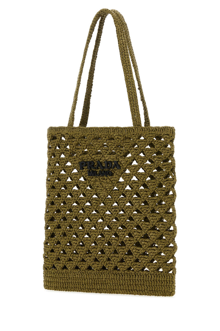 Khaki straw handbag