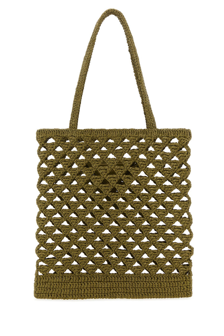 Khaki straw handbag