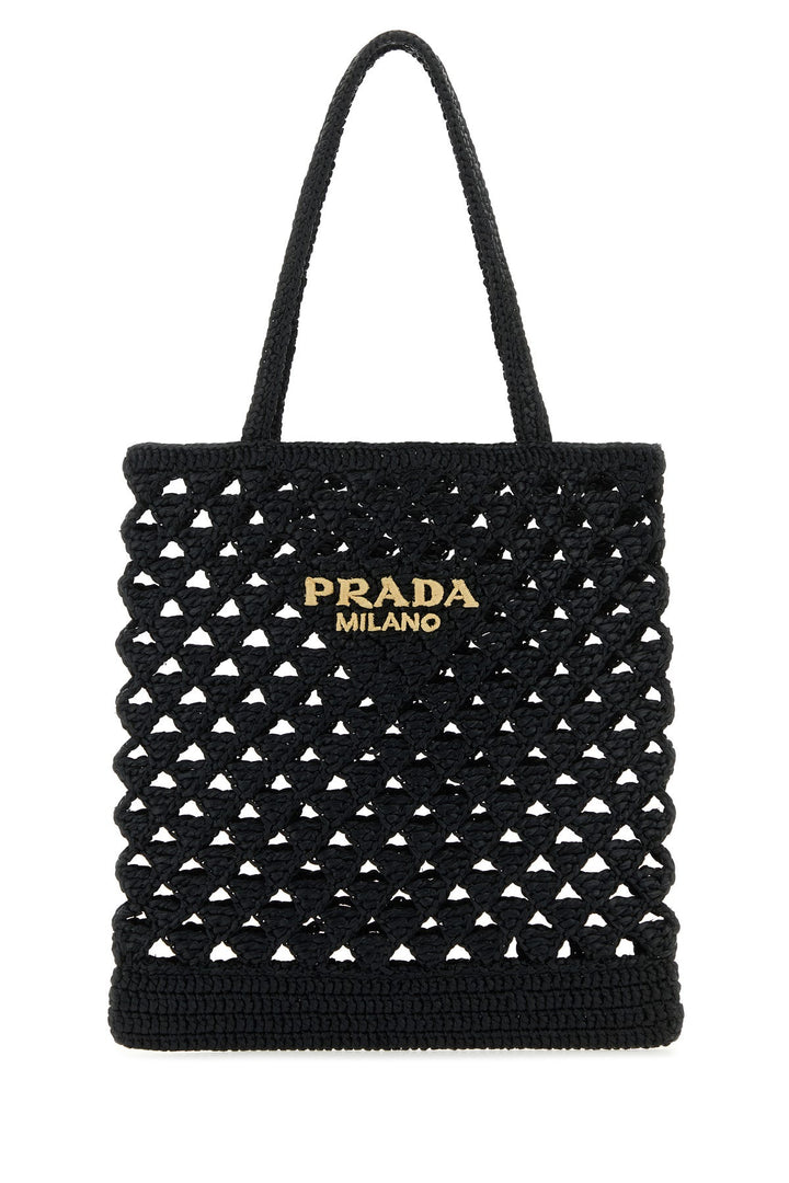 Black straw handbag