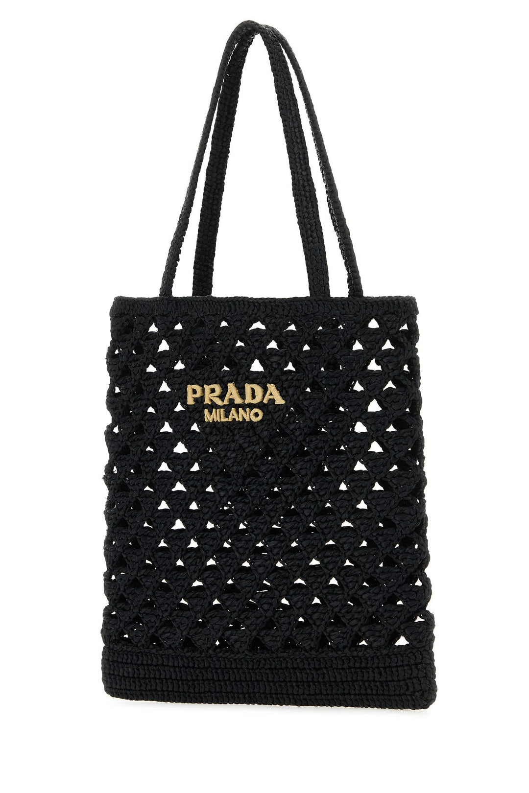 Black straw handbag