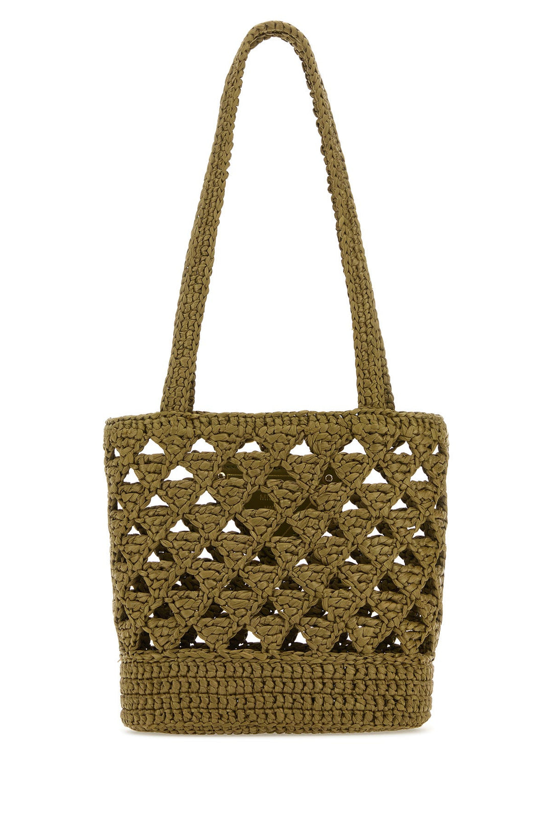 Khaki straw handbag