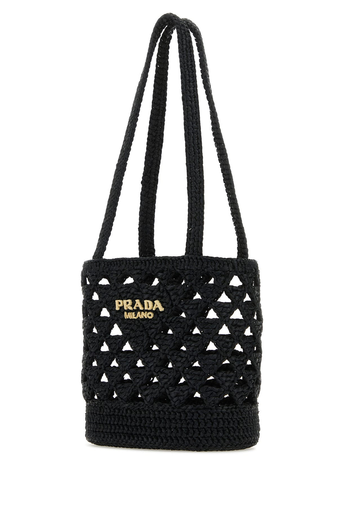 Black straw handbag