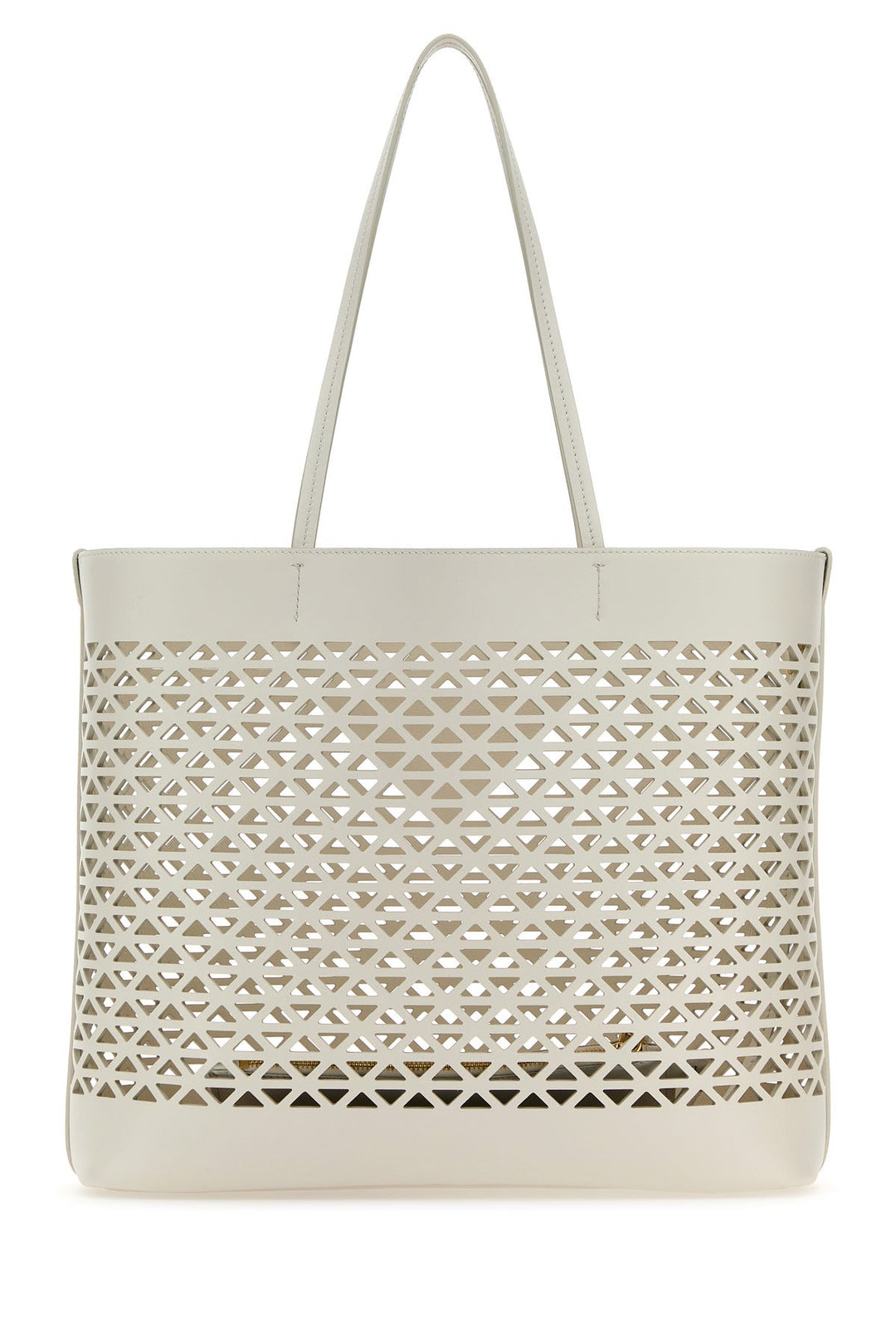 White leather shopping bag