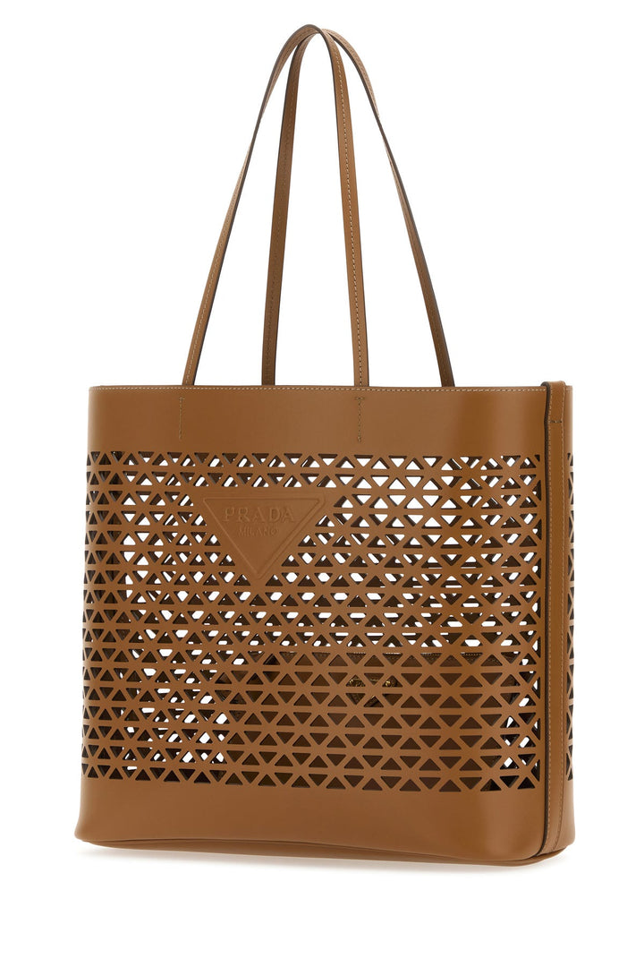 Caramel leather shopping bag